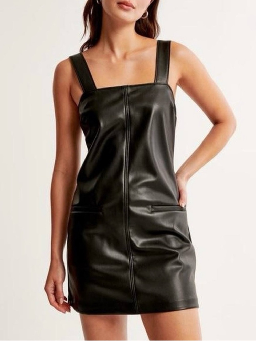 Abercrombie & Fitch Vegan Leather Sleeveless Dress Black Size XS